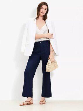 LOFT The Palmer Wide Leg Crop Pants Size 14 Like New